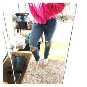 Levi’s 721 High Rise Busted Knee Jeans